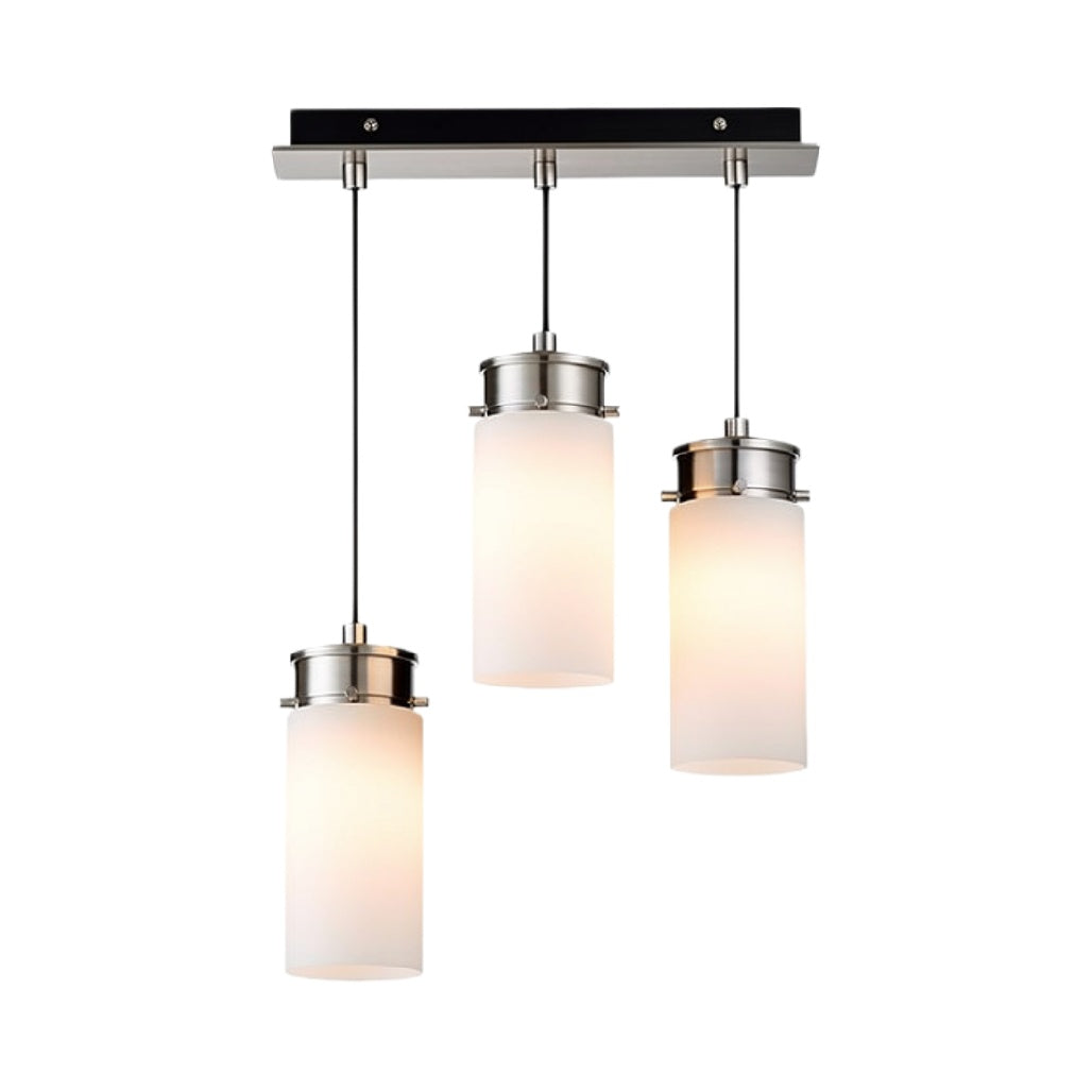 Hanglamp Drielichts met Opal Witte Glazen Kappen
